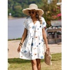 Zeagoo Summer Dresses for Women Shift Dress Casual Mini Vacation Sundress(White Floral)