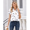 Zeagoo Summer Tops for Women Short Sleeve Button Down Shirt V Neck Blouse(Feathers White)
