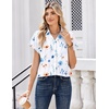 Zeagoo Summer Tops for Women Short Sleeve Button Down Shirt V Neck Blouse(Floral White)
