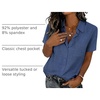 Zeagoo Summer Tops for Women Short Sleeve Button Down Shirt V Neck Blouse(Navy Blue)