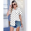 Zeagoo Summer Tops for Women Short Sleeve Button Down Shirt V Neck Blouse(Polka Dots)