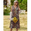 Zeagoo Sundresses Dresses for Women 2026 Summer Sleeveless V Neck Casual Midi Tank Beach Vacation Dresses with Pockets(01-mz721)