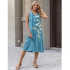 Zeagoo Sundresses Dresses for Women 2026 Summer Sleeveless V Neck Casual Midi Tank Beach Vacation Dresses with Pockets(02-zw89)