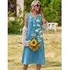 Zeagoo Sundresses Dresses for Women 2026 Summer Sleeveless V Neck Casual Midi Tank Beach Vacation Dresses with Pockets(02-zw89)