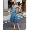 Zeagoo Sundresses Dresses for Women 2026 Summer Sleeveless V Neck Casual Midi Tank Beach Vacation Dresses with Pockets(Bf171)