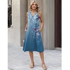 Zeagoo Sundresses Dresses for Women 2026 Summer Sleeveless V Neck Casual Midi Tank Beach Vacation Dresses with Pockets(Bf171)