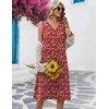 Zeagoo Sundresses Dresses for Women 2026 Summer Sleeveless V Neck Casual Midi Tank Beach Vacation Dresses with Pockets(Bf284)