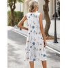 Zeagoo Sundresses Dresses for Women 2026 Summer Sleeveless V Neck Casual Midi Tank Beach Vacation Dresses with Pockets(Bf290)