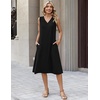 Zeagoo Sundresses Dresses for Women 2026 Summer Sleeveless V Neck Casual Midi Tank Beach Vacation Dresses with Pockets(Black)