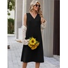 Zeagoo Sundresses Dresses for Women 2026 Summer Sleeveless V Neck Casual Midi Tank Beach Vacation Dresses with Pockets(Black)