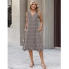 Zeagoo Sundresses Dresses for Women 2026 Summer Sleeveless V Neck Casual Midi Tank Beach Vacation Dresses with Pockets(Brown Dot)