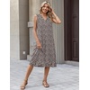 Zeagoo Sundresses Dresses for Women 2026 Summer Sleeveless V Neck Casual Midi Tank Beach Vacation Dresses with Pockets(Brown Dot)