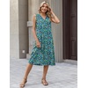 Zeagoo Sundresses Dresses for Women 2026 Summer Sleeveless V Neck Casual Midi Tank Beach Vacation Dresses with Pockets(Green 2)