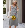 Zeagoo Sundresses Dresses for Women 2026 Summer Sleeveless V Neck Casual Midi Tank Beach Vacation Dresses with Pockets(Hf42)