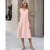 Zeagoo Sundresses Dresses for Women 2026 Summer Sleeveless V Neck Casual Midi Tank Beach Vacation Dresses with Pockets(Jh1)