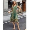 Zeagoo Sundresses Dresses for Women 2026 Summer Sleeveless V Neck Casual Midi Tank Beach Vacation Dresses with Pockets(Mz840)