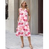 Zeagoo Sundresses Dresses for Women 2026 Summer Sleeveless V Neck Casual Midi Tank Beach Vacation Dresses with Pockets(Pink 2)