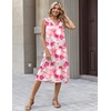 Zeagoo Sundresses Dresses for Women 2026 Summer Sleeveless V Neck Casual Midi Tank Beach Vacation Dresses with Pockets(Pink 2)