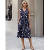 Zeagoo Sundresses Dresses for Women 2026 Summer Sleeveless V Neck Casual Midi Tank Beach Vacation Dresses with Pockets(Sf180)