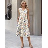 Zeagoo Sundresses Dresses for Women 2026 Summer Sleeveless V Neck Casual Midi Tank Beach Vacation Dresses with Pockets(Wf109)