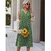 Zeagoo Sundresses Dresses for Women 2026 Summer Sleeveless V Neck Casual Midi Tank Beach Vacation Dresses with Pockets(Xh527)