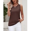 Zeagoo Tank Top for Women 2026 Loose Fit Casual Knit Fall Sweaters(Coffee)