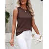 Zeagoo Tank Top for Women 2026 Loose Fit Casual Knit Fall Sweaters(Coffee)