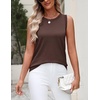Zeagoo Tank Top for Women 2026 Loose Fit Casual Knit Fall Sweaters(Coffee)