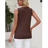 Zeagoo Tank Top for Women 2026 Loose Fit Casual Knit Fall Sweaters(Coffee)