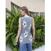Zeagoo Tank Top for Women 2026 Loose Fit Casual Knit Fall Sweaters(Flower White)