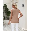 Zeagoo Tank Top for Women 2026 Loose Fit Casual Knit Fall Sweaters(Khaki)