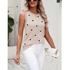 Zeagoo Tank Top for Women 2026 Loose Fit Casual Knit Fall Sweaters(Polka Dot-khaki)