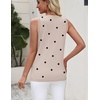 Zeagoo Tank Top for Women 2026 Loose Fit Casual Knit Fall Sweaters(Polka Dot-khaki)