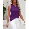 Zeagoo Tank Top for Women 2026 Loose Fit Casual Knit Fall Sweaters(Purple)