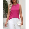 Zeagoo Tank Top for Women 2026 Loose Fit Casual Knit Fall Sweaters(Rose Red)