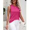 Zeagoo Tank Top for Women 2026 Loose Fit Casual Knit Fall Sweaters(Rose Red)