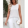 Zeagoo Tank Top for Women 2026 Loose Fit Casual Knit Fall Sweaters(White)