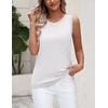 Zeagoo Tank Top for Women 2026 Loose Fit Casual Knit Fall Sweaters(White)