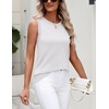 Zeagoo Tank Top for Women 2026 Loose Fit Casual Knit Fall Sweaters(White)