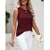 Zeagoo Tank Top for Women 2026 Loose Fit Casual Knit Fall Sweaters(Wine Red)