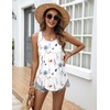 Zeagoo Tank Top for Women Summer Loose Fit Casual Flowy Sleeveless Tops Trendy Scoop Neck Basic Shirts Tee 2026(Bf290-floral White)