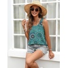 Zeagoo Tank Top for Women Summer Loose Fit Casual Flowy Sleeveless Tops Trendy Scoop Neck Basic Shirts Tee 2026(Mz858-green Bohemian)