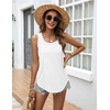 Zeagoo Tank Top for Women Summer Loose Fit Casual Flowy Sleeveless Tops Trendy Scoop Neck Basic Shirts Tee 2026(White)