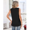 Zeagoo Tank Tops for Women 2026 Summer Top Henley Shirts Dressy Casual Loose Fit V-Neck Button Down Sleeveless Tshirt Blouse(Black)