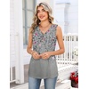 Zeagoo Tank Tops for Women 2026 Summer Top Henley Shirts Dressy Casual Loose Fit V-Neck Button Down Sleeveless Tshirt Blouse(Hf36)