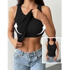 Zeagoo Tank Tops with Built in Bra for Women Sleeveless Ribbed Summer Tops(1-black)