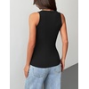 Zeagoo Tank Tops with Built in Bra for Women Sleeveless Ribbed Summer Tops(1-black)