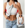 Zeagoo Tank Tops with Built in Bra for Women Sleeveless Ribbed Summer Tops(1-white)