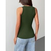Zeagoo Tank Tops with Built in Bra for Women Sleeveless Ribbed Summer Tops(Army Green)