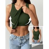 Zeagoo Tank Tops with Built in Bra for Women Sleeveless Ribbed Summer Tops(Army Green)